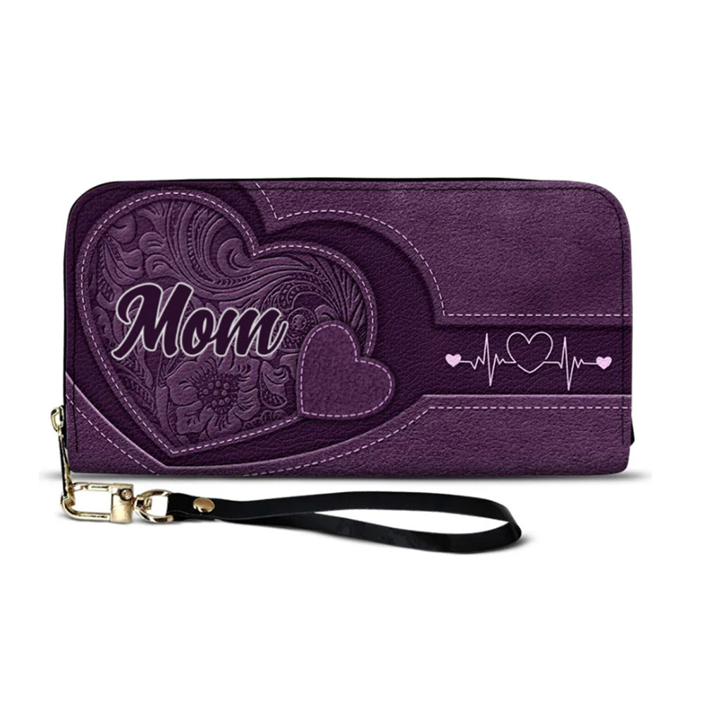 Mom/Grandma's Little Sweethearts - Personalized Leather Long Wallet