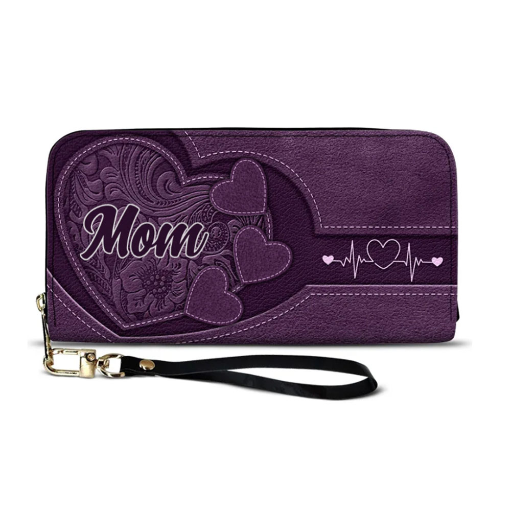 Mom/Grandma's Little Sweethearts - Personalized Leather Long Wallet