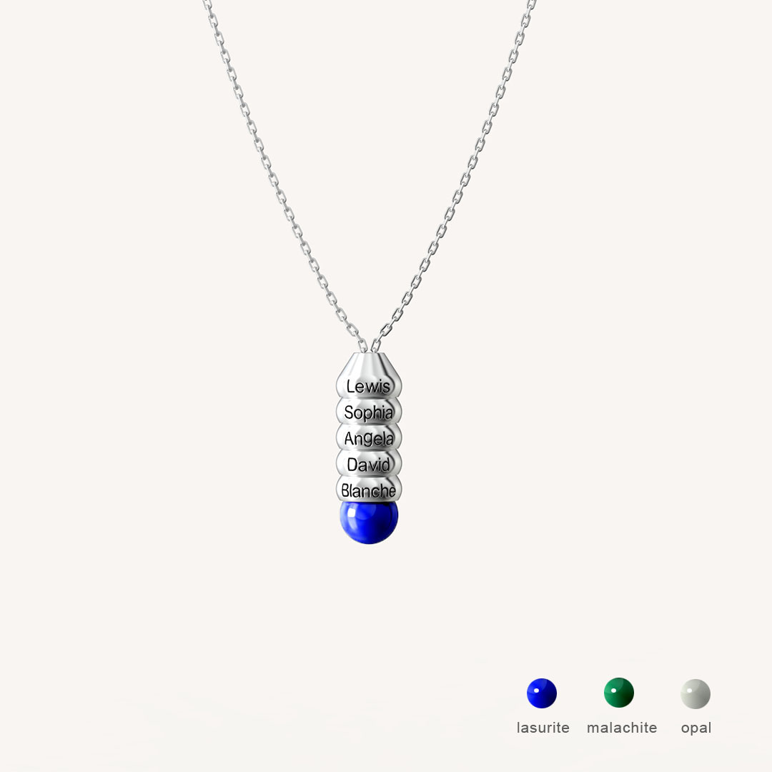 "Caterpillar" Energy Stone Conical Bead Necklace