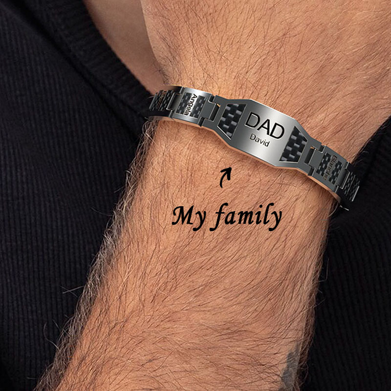 Father's Day🎁 Personalized Men Bracelet wtih Name Custom Stainless Steel Bracelet For Him