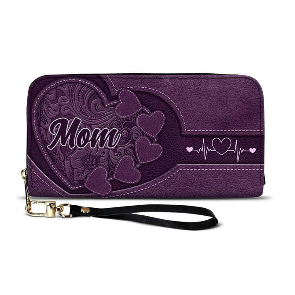 Mom/Grandma's Little Sweethearts - Personalized Leather Long Wallet