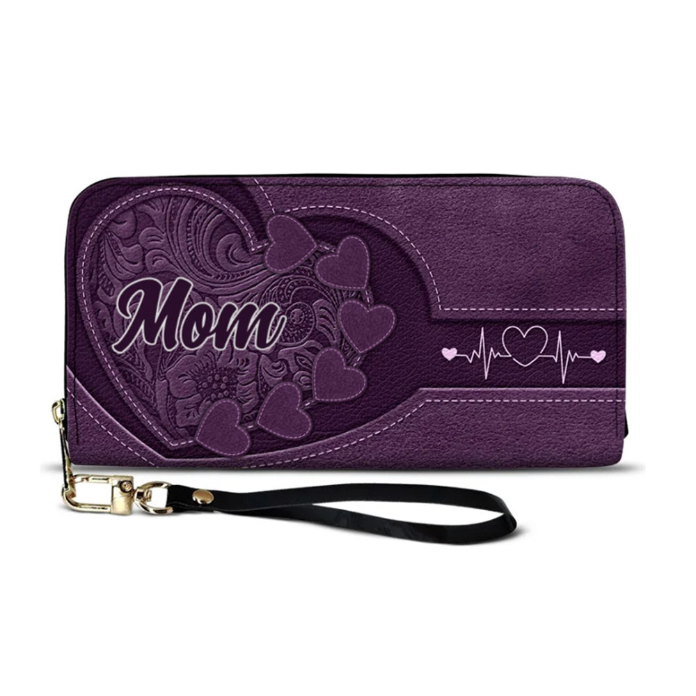 Mom/Grandma's Little Sweethearts - Personalized Leather Long Wallet