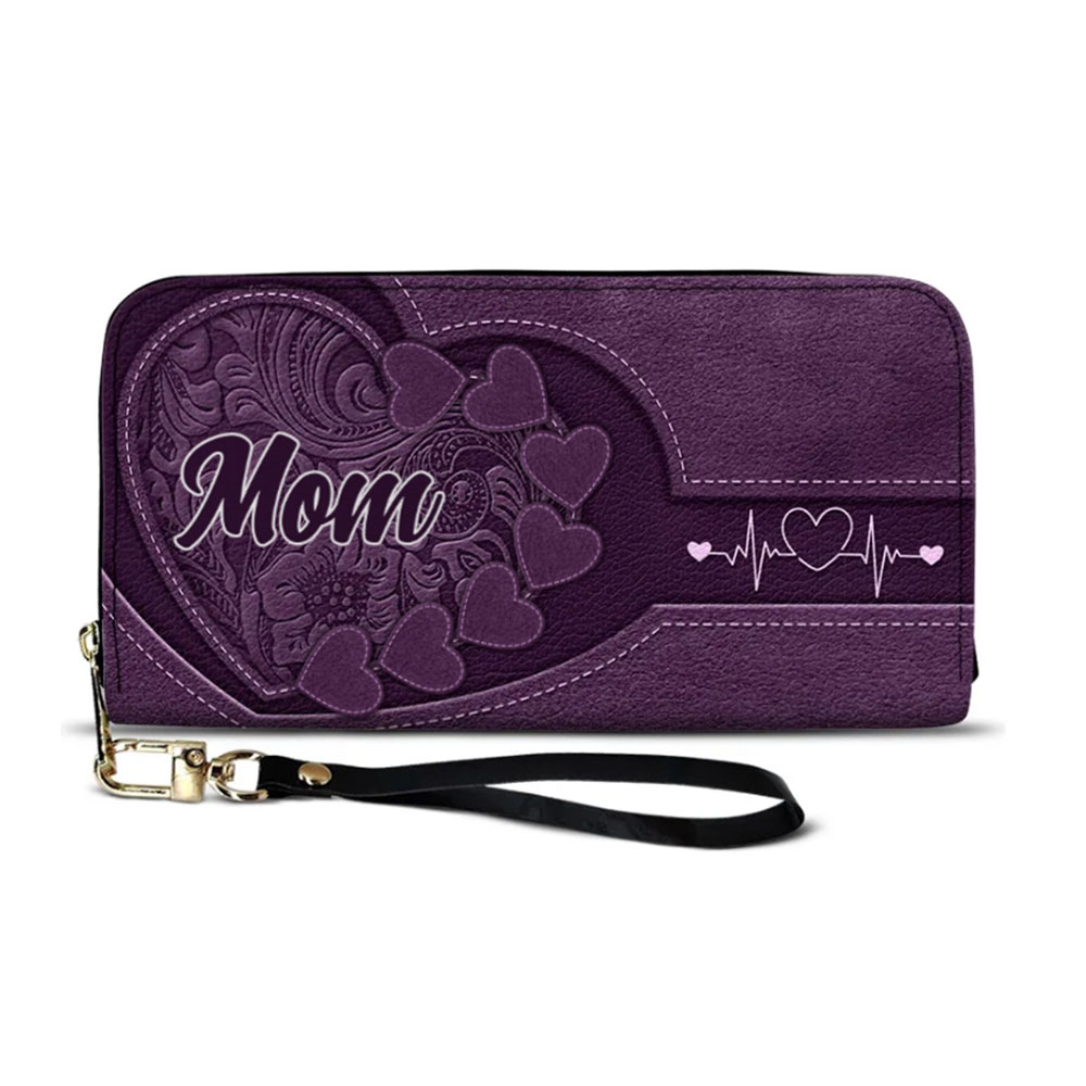 Mom/Grandma's Little Sweethearts - Personalized Leather Long Wallet