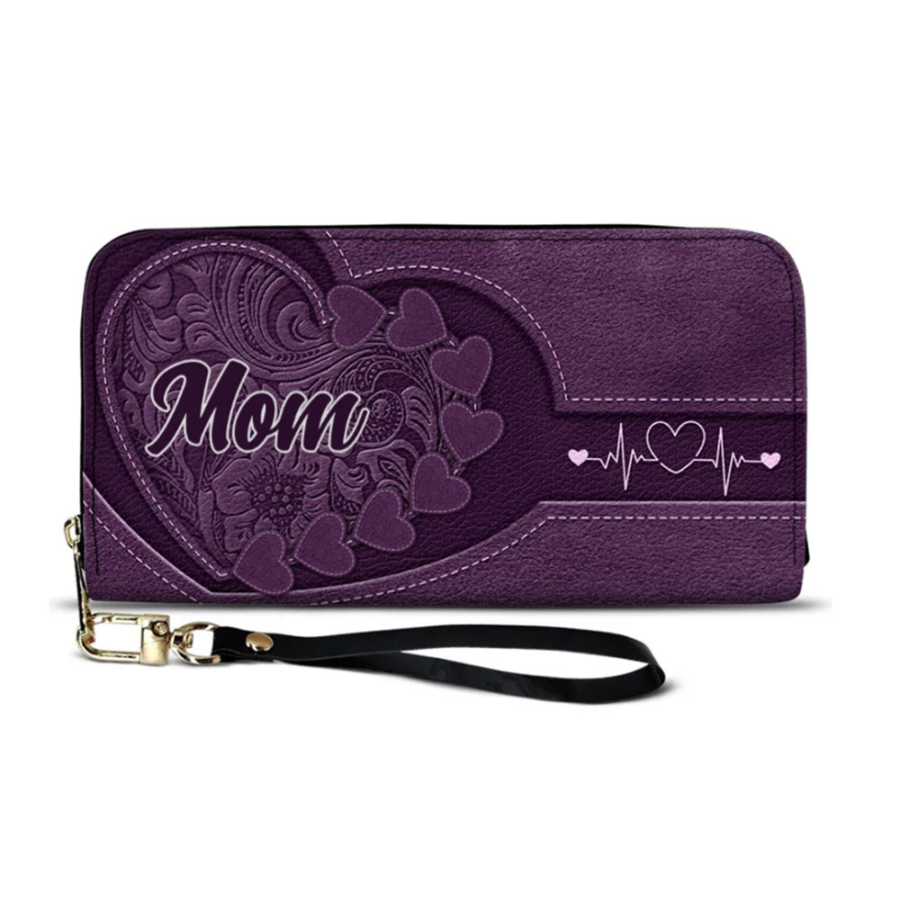 Mom/Grandma's Little Sweethearts - Personalized Leather Long Wallet