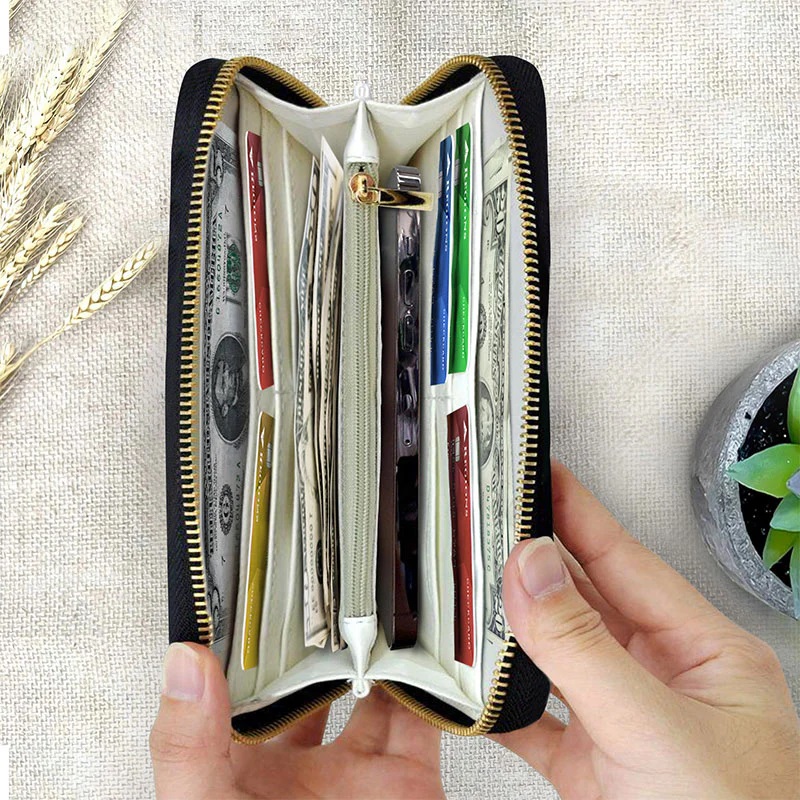 Mom/Grandma's Little Sweethearts - Personalized Leather Long Wallet