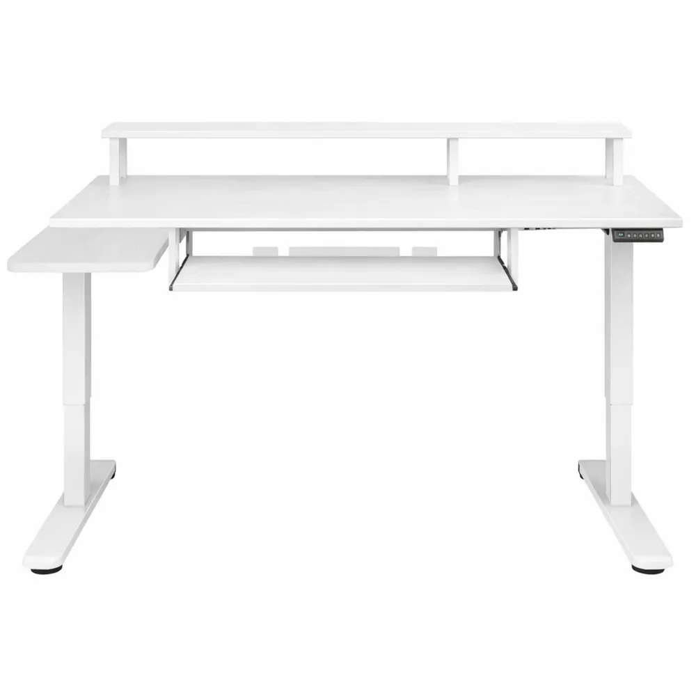 Bureau Électrique Forme de U avec Support Écran et Ports USB