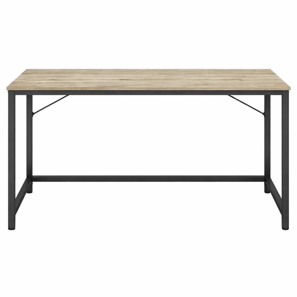 Table de travail en métal pour bureau et salon, 60 x 135 x 76 cm, grège chiné et noir