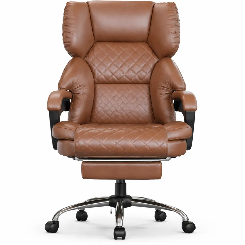 Chaise de bureau ergonomique avec dossier inclinable et repose-pieds