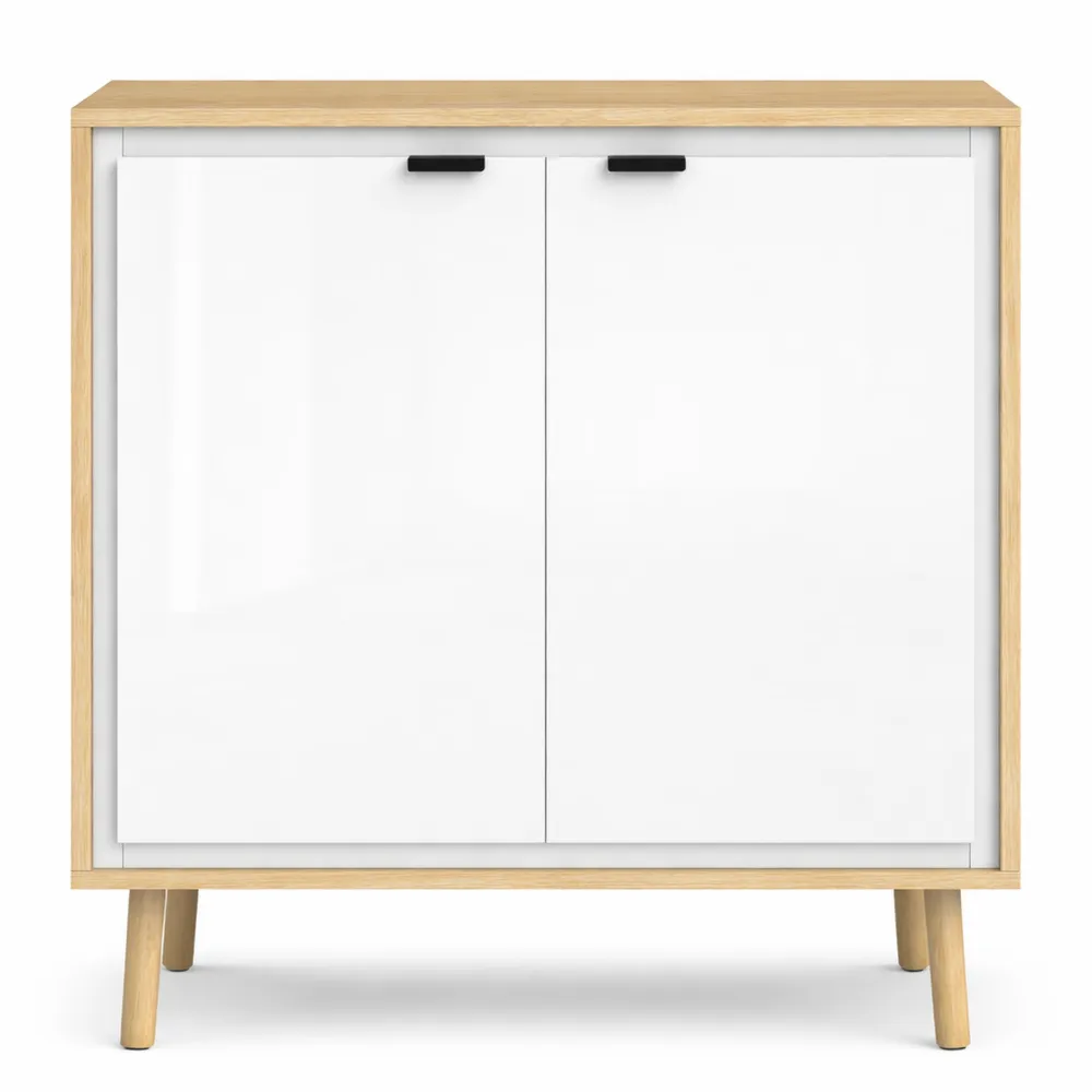 Buffet Moderne avec Étagère Réglable et Portes Doubles