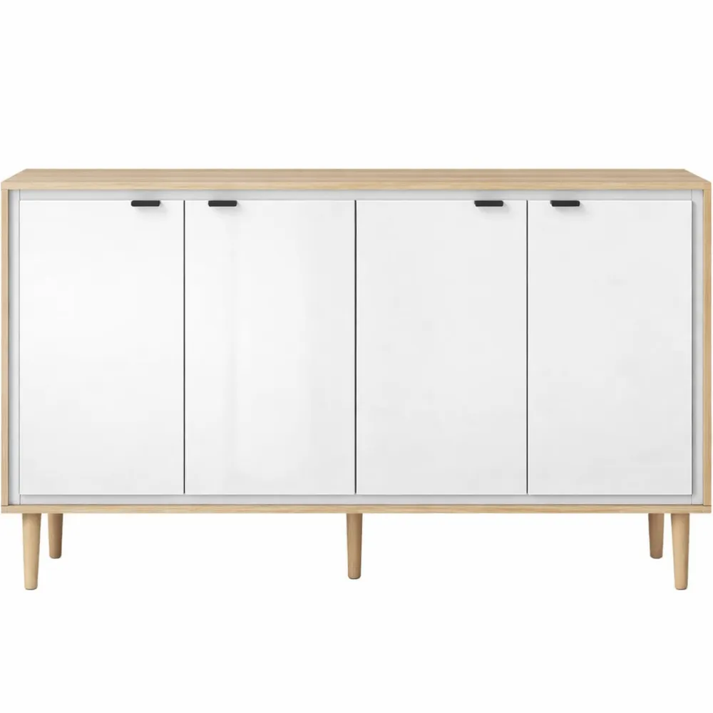 Buffet Moderne avec Étagères Réglables et Portes