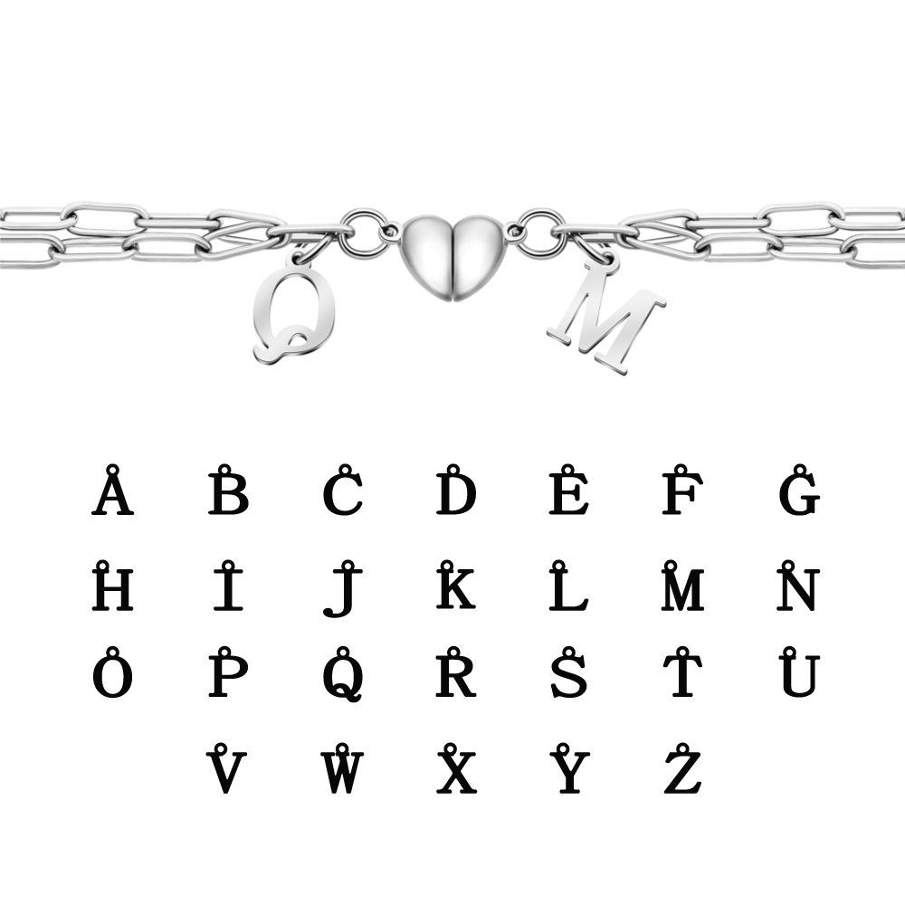 Couple Letter Magnetic Bracelet