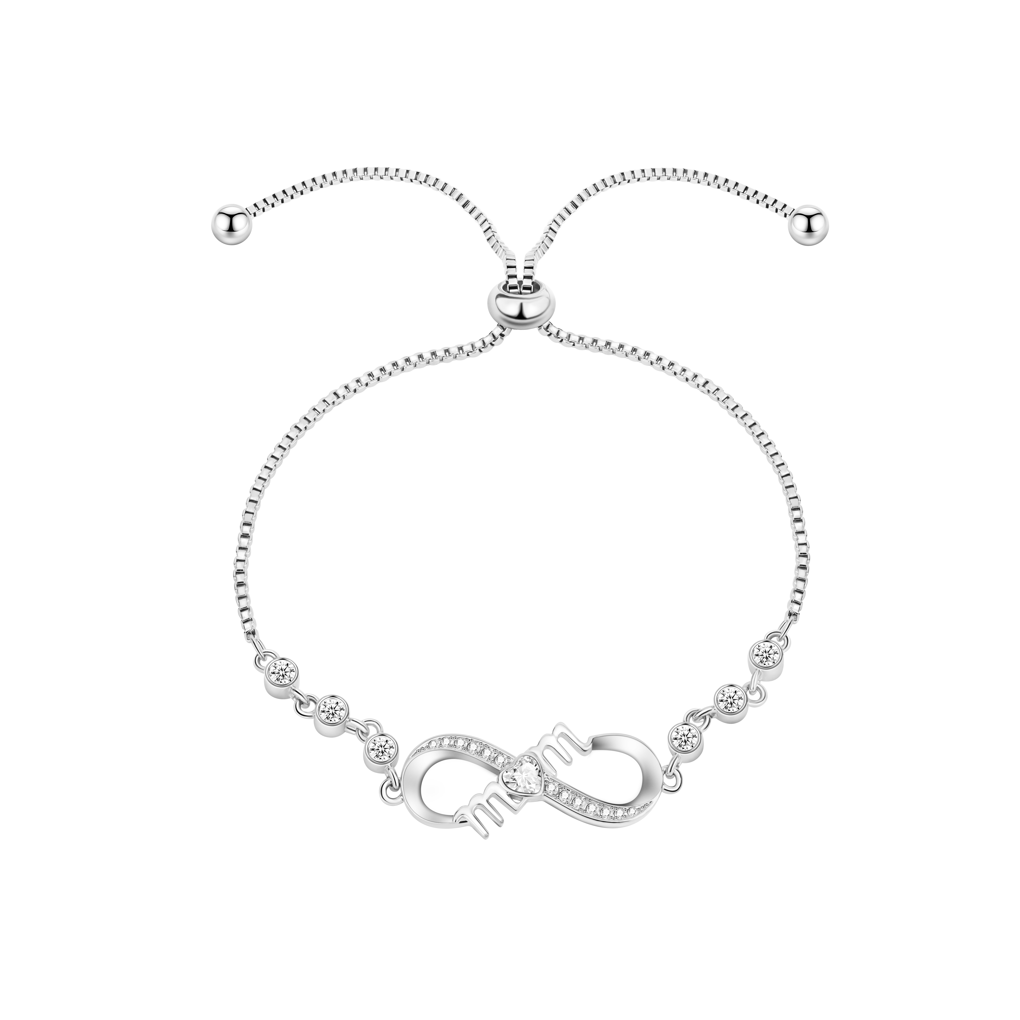 Timeless Love Mother's Bracelet - Infinity & Heart Crystal Design