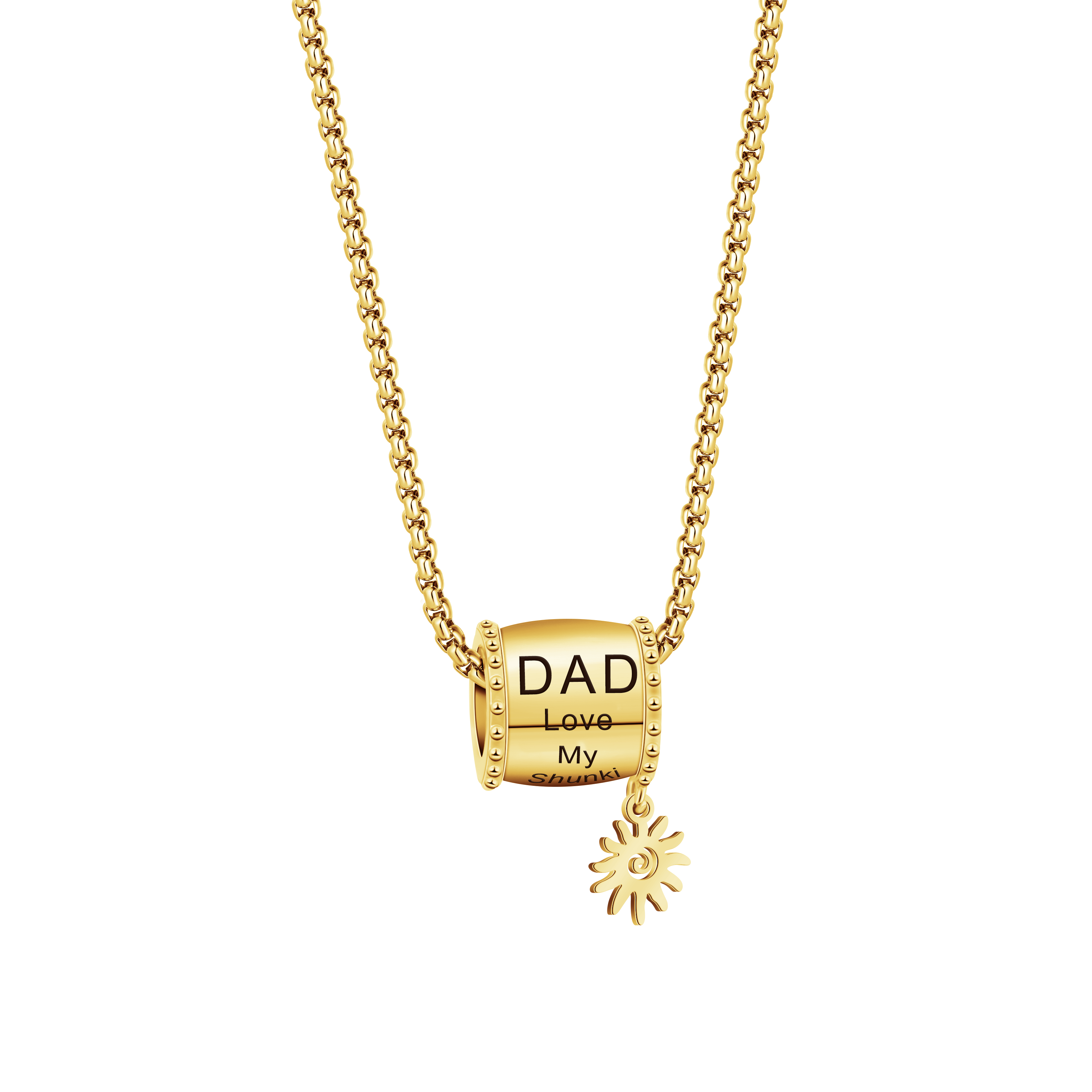 Personalized Family Name Cylinder Bead Necklace 