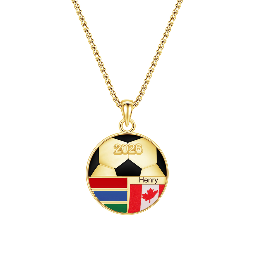 Football fan gift 🎁 Personalized football necklace/keychain/brooch to celebrate the World Cup co-hosted by the US, Canada, and Mexico.