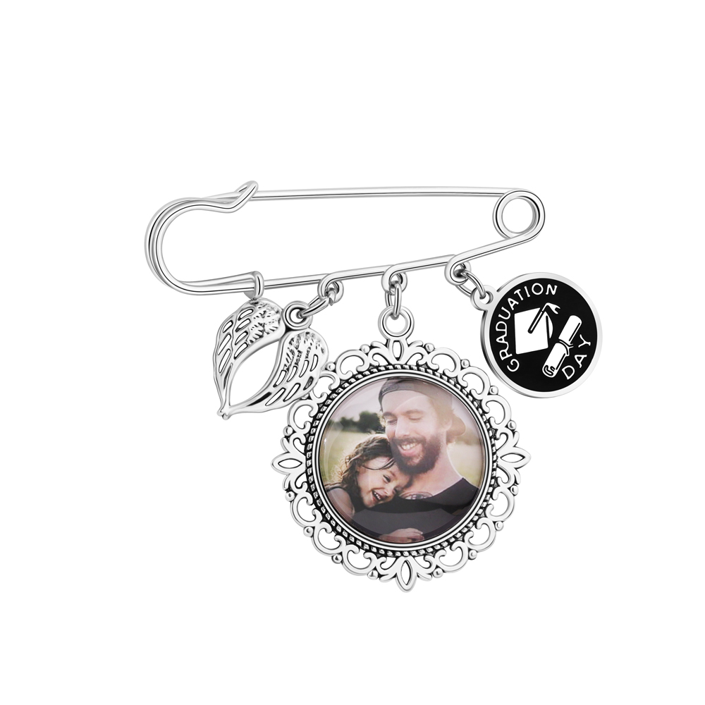 Graduation season photo brooch