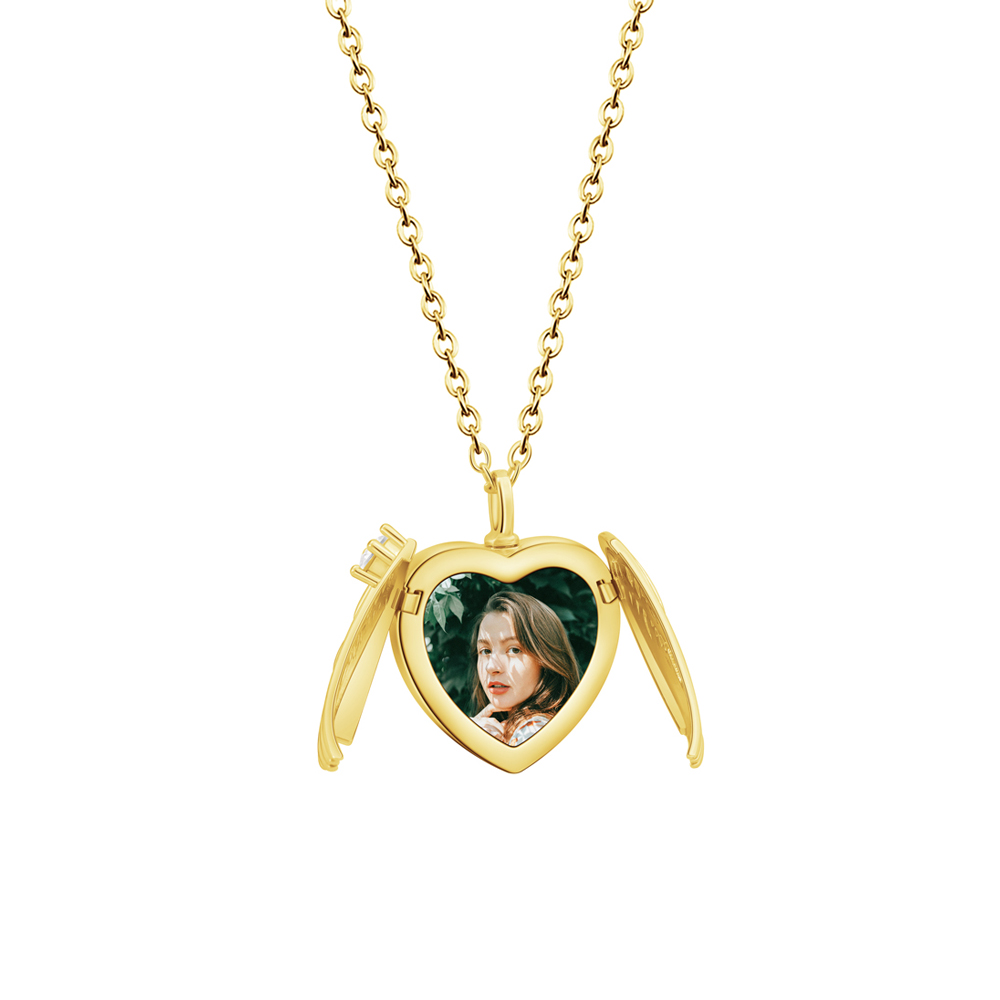 Winged Heart Photo Urn Necklace