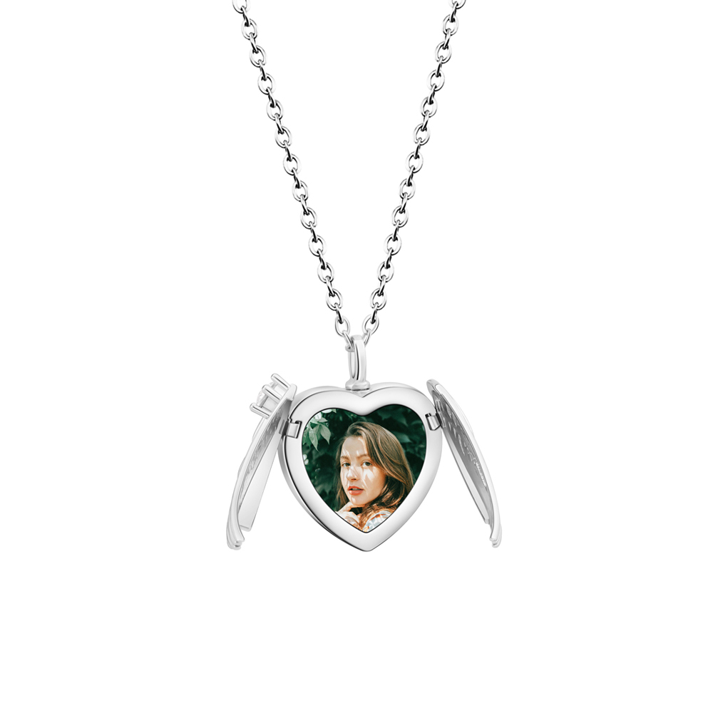 Winged Heart Photo Urn Necklace