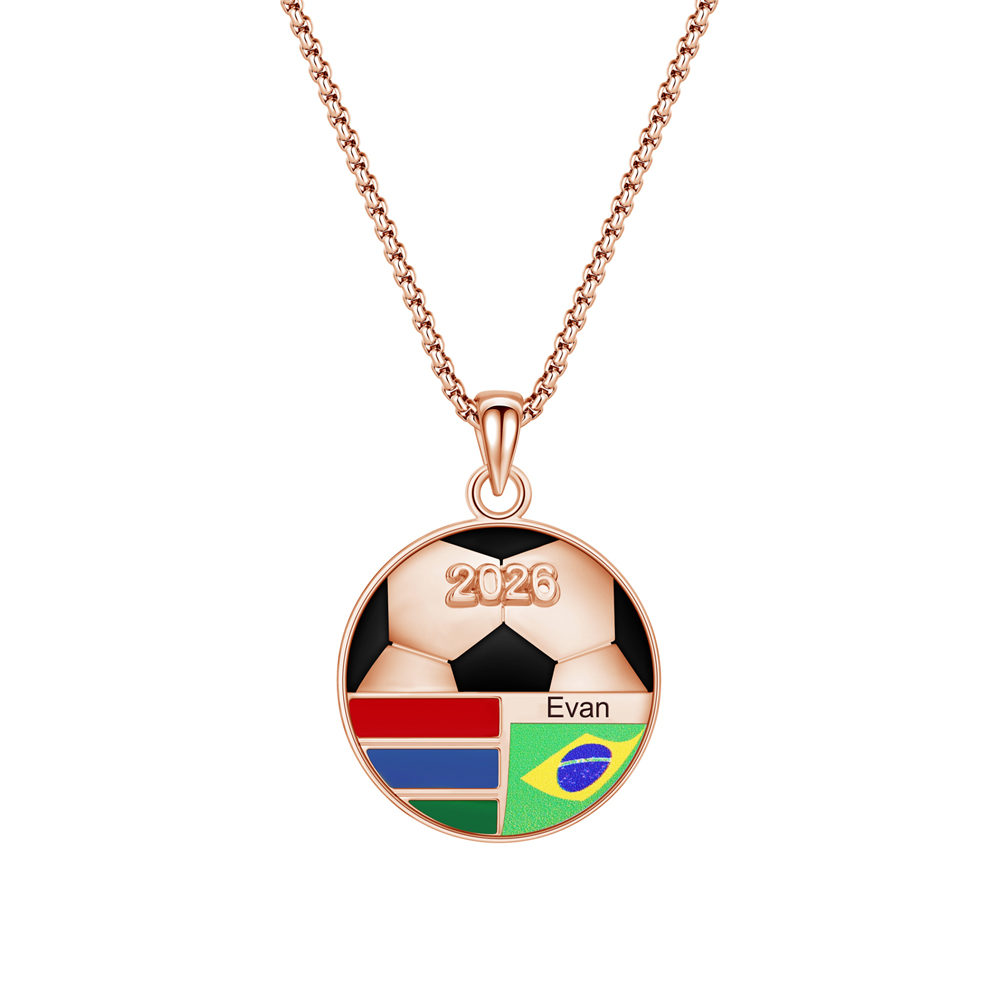 Football fan gift 🎁 Personalized football necklace/keychain/brooch to celebrate the World Cup co-hosted by the US, Canada, and Mexico.
