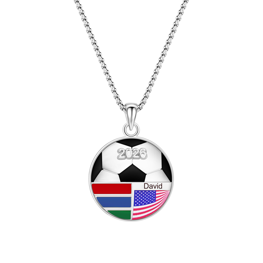 Football fan gift 🎁 Personalized football necklace/keychain/brooch to celebrate the World Cup co-hosted by the US, Canada, and Mexico.