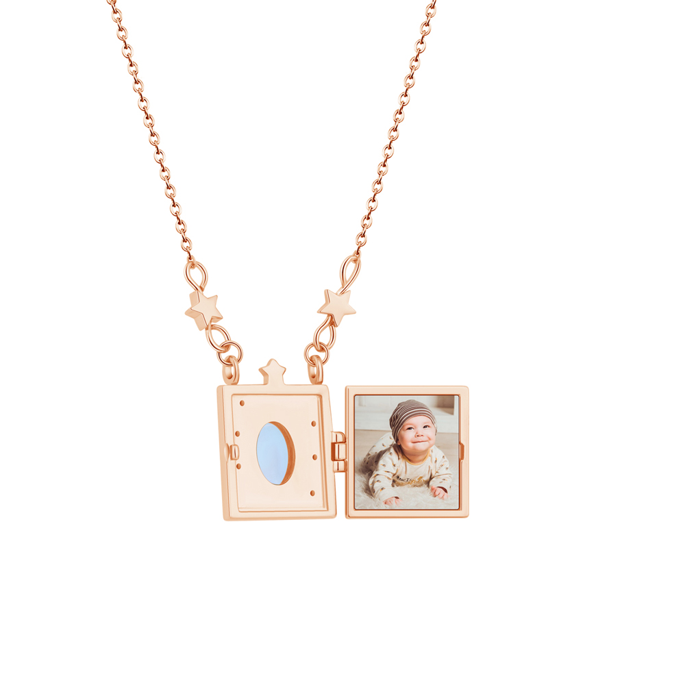 ✨ Diamond Photo Locket Necklace