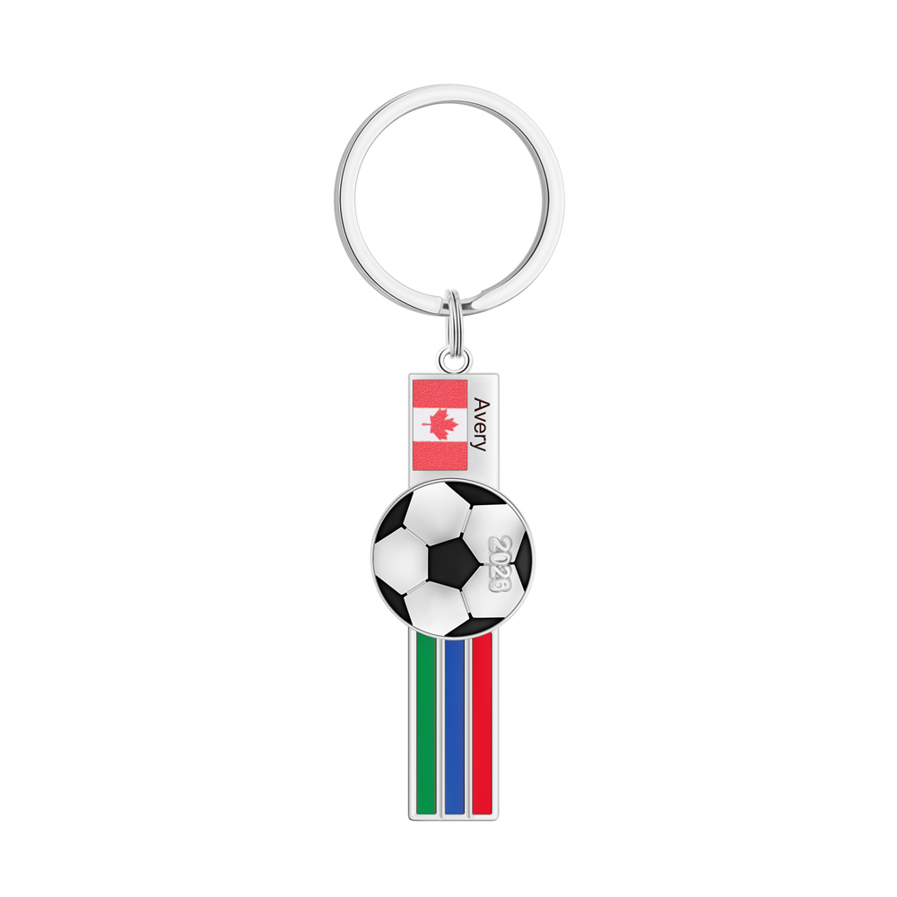 Football fan gift 🎁 Personalized football necklace/keychain/brooch to celebrate the World Cup co-hosted by the US, Canada, and Mexico.