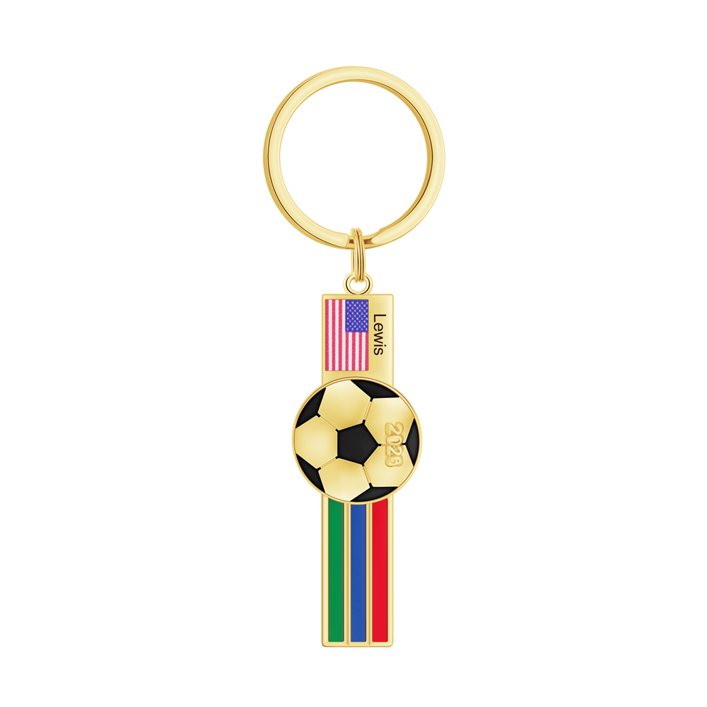 Football fan gift 🎁 Personalized football necklace/keychain/brooch to celebrate the World Cup co-hosted by the US, Canada, and Mexico.