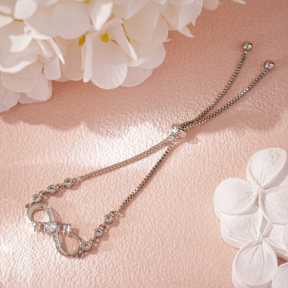 Timeless Love Mother's Bracelet - Infinity & Heart Crystal Design