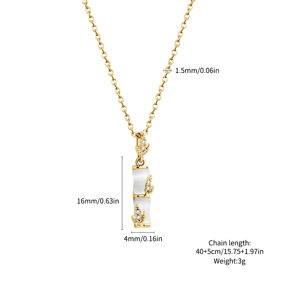 Bamboo Glow Jade Clavicle Necklace