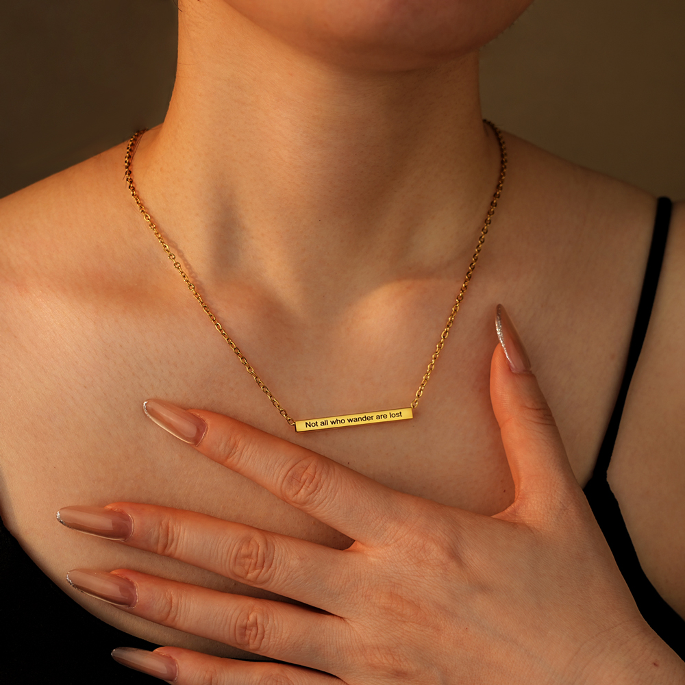 Personalized Custom Bar Pendant Necklace