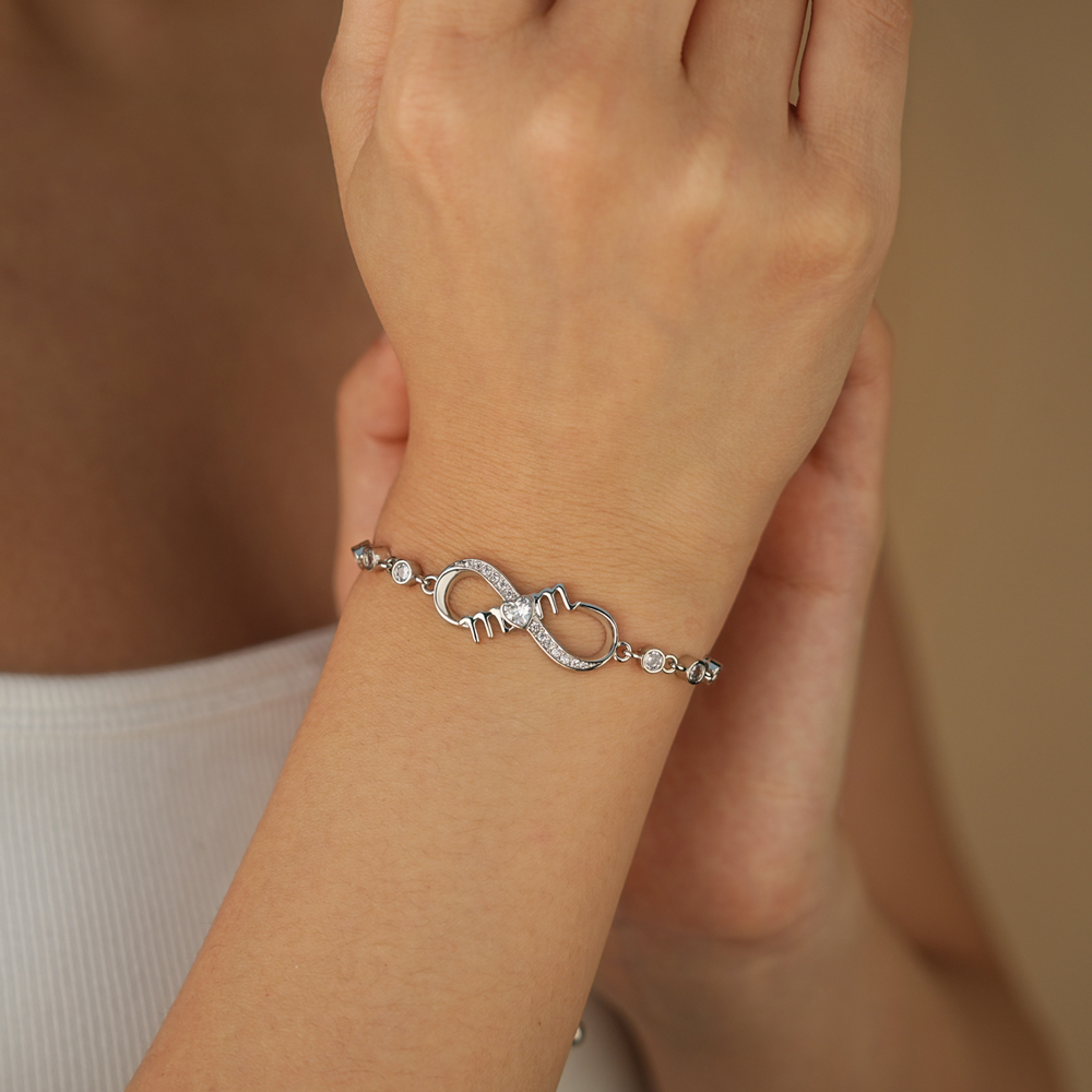 Timeless Love Mother's Bracelet - Infinity & Heart Crystal Design