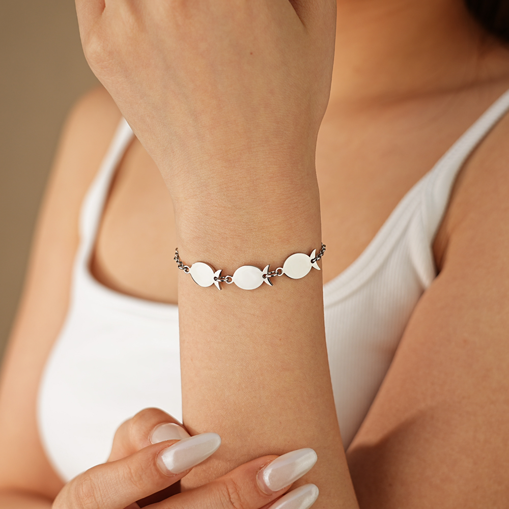 Custom Name Fish Charm Bracelet