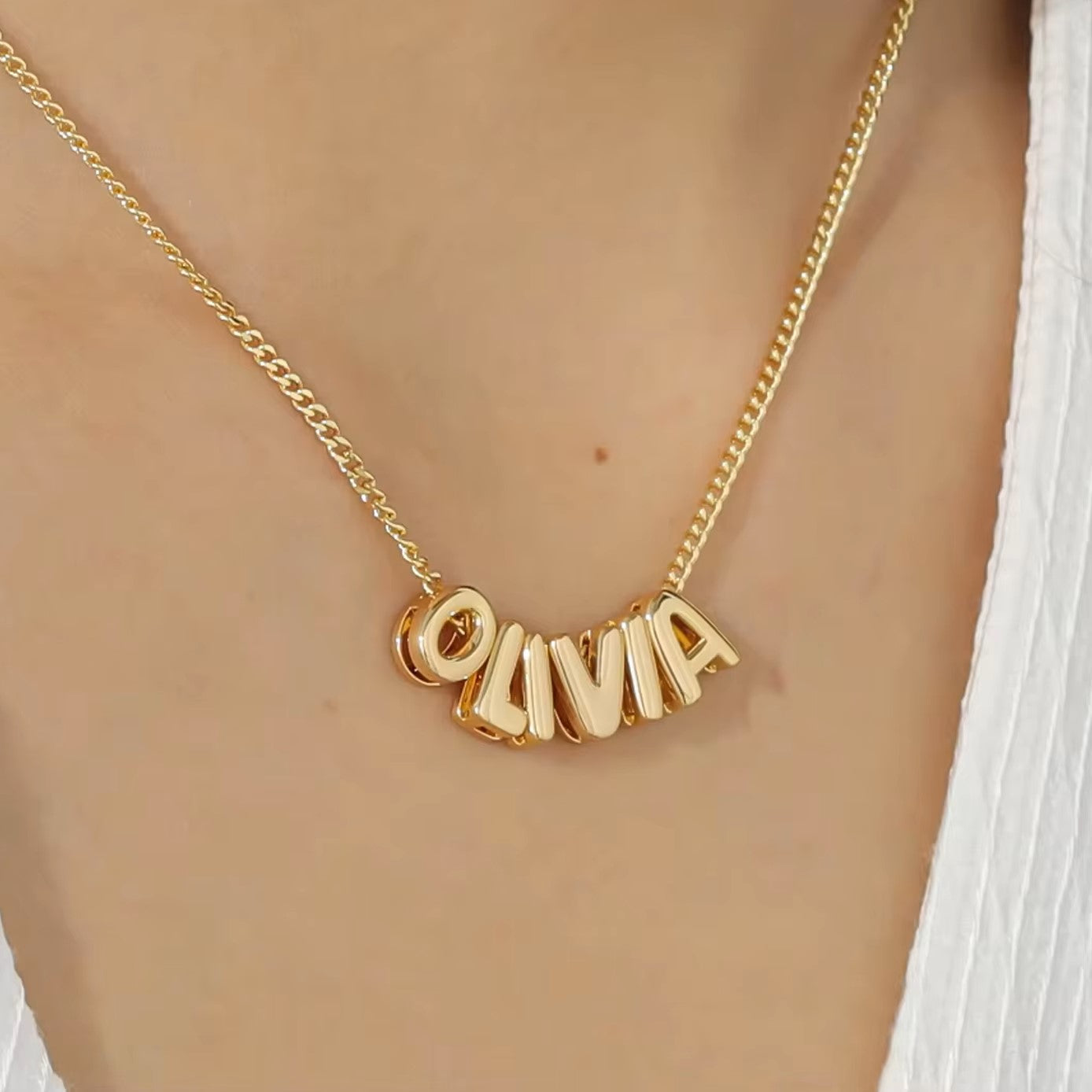 Buy 1 Get 2 FREE🎁Bubble Name Necklace