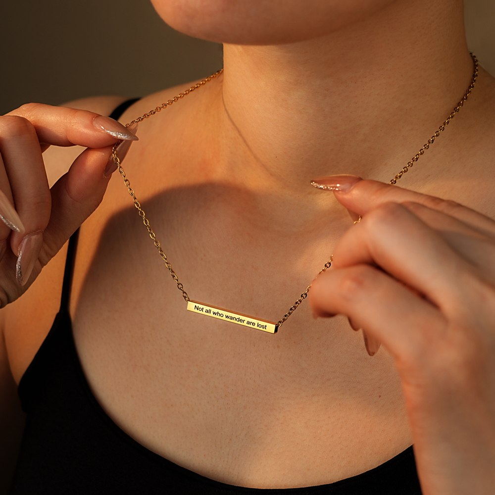 Personalized Custom Bar Pendant Necklace