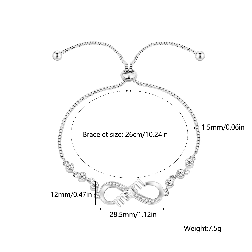 Timeless Love Mother's Bracelet - Infinity & Heart Crystal Design