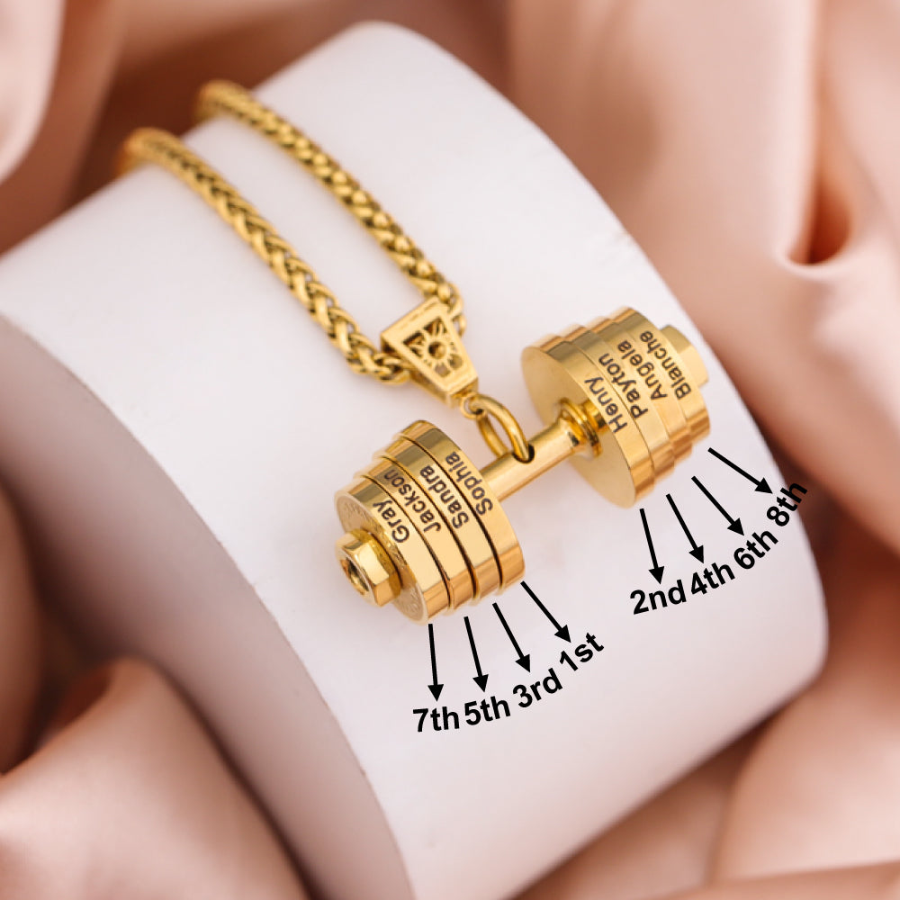 Father's Day🎁 Personalized DAD Dumbbell Charm Necklace