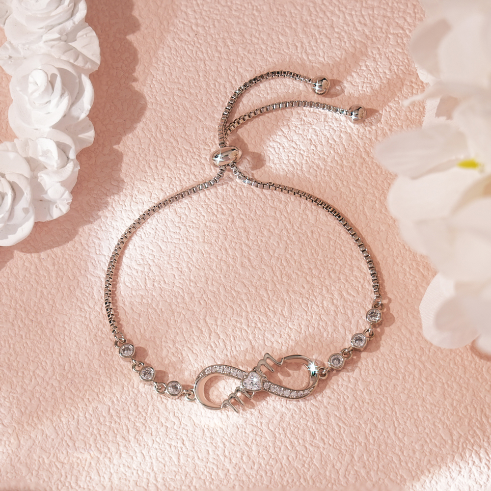 Timeless Love Mother's Bracelet - Infinity & Heart Crystal Design