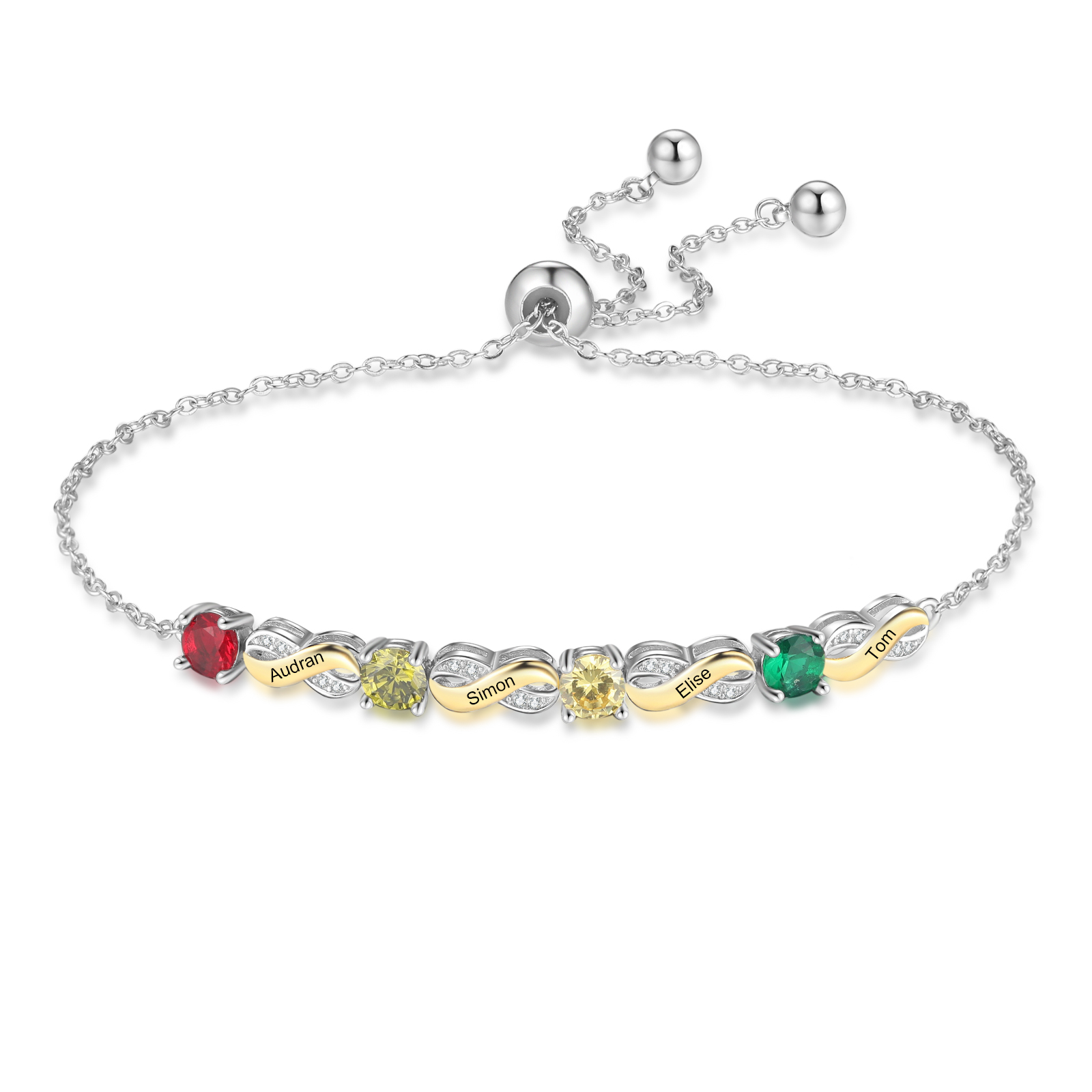 Custom Infinity Bracelet, Personalized Family Bracelet for Mom