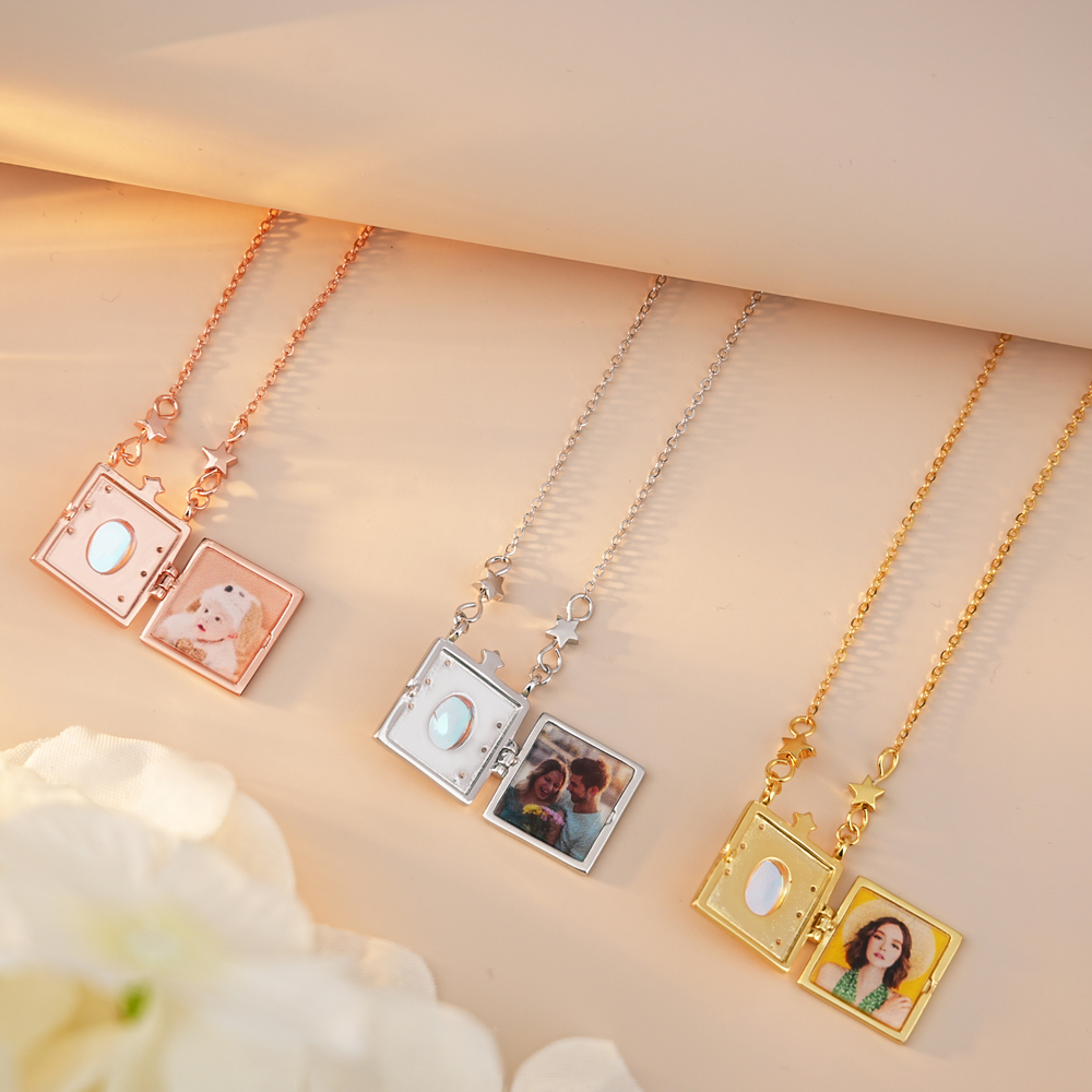 ✨ Diamond Photo Locket Necklace