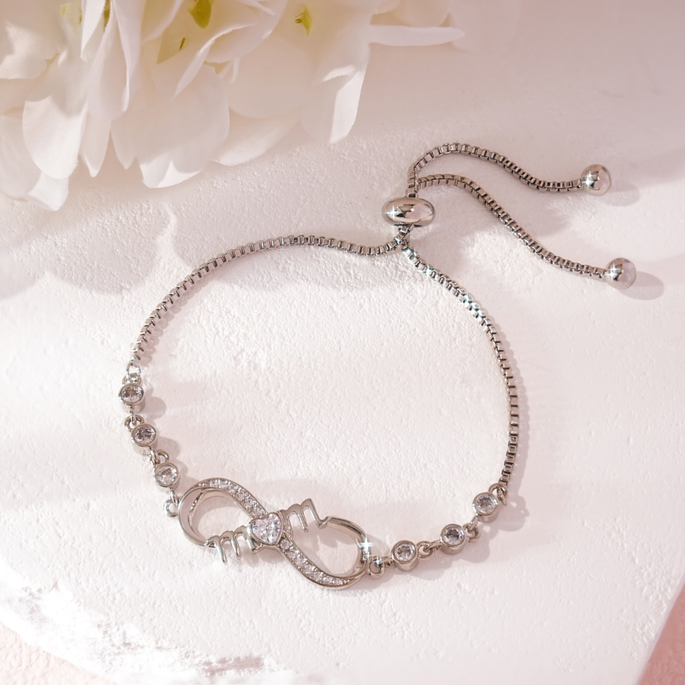 Timeless Love Mother's Bracelet - Infinity & Heart Crystal Design