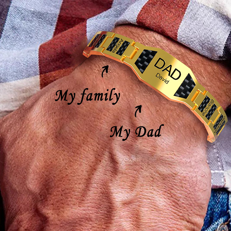 Father's Day🎁 Personalized Men Bracelet wtih Name Custom Stainless Steel Bracelet For Him