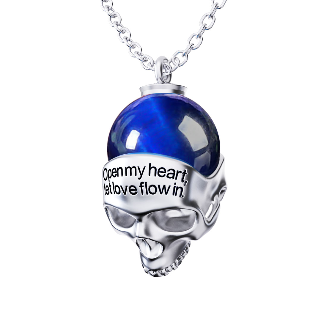 Witch Skull Necklace with Tiger’s Eye