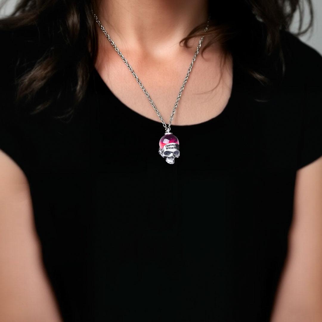 Witch Skull Necklace with Tiger’s Eye