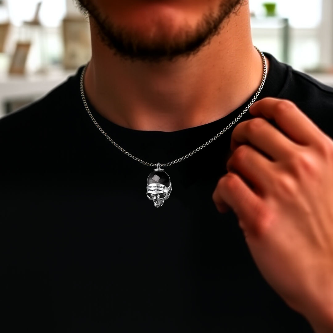 Witch Skull Necklace with Tiger’s Eye