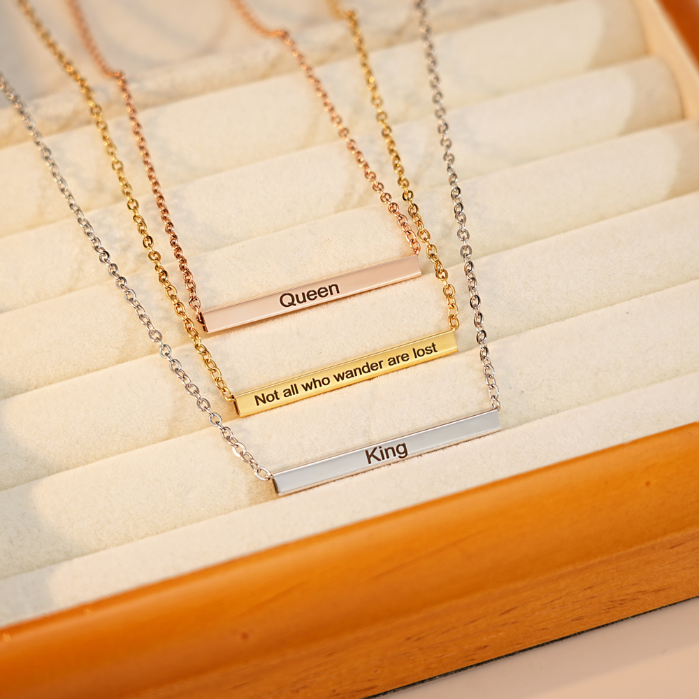 Personalized Custom Bar Pendant Necklace