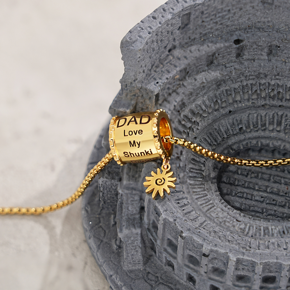 Personalized Family Name Cylinder Bead Necklace 