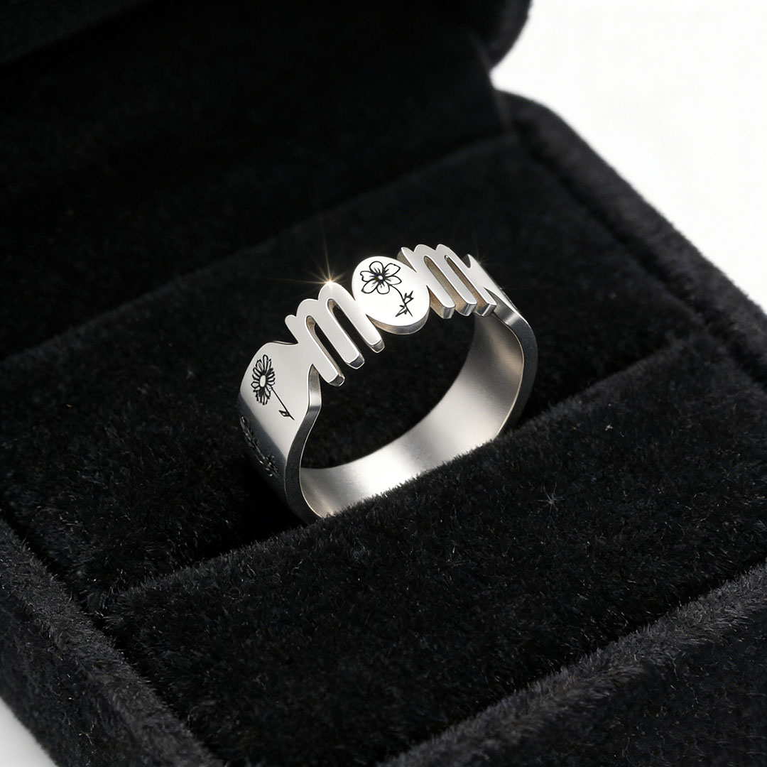 Birthday Flower MOM Ring