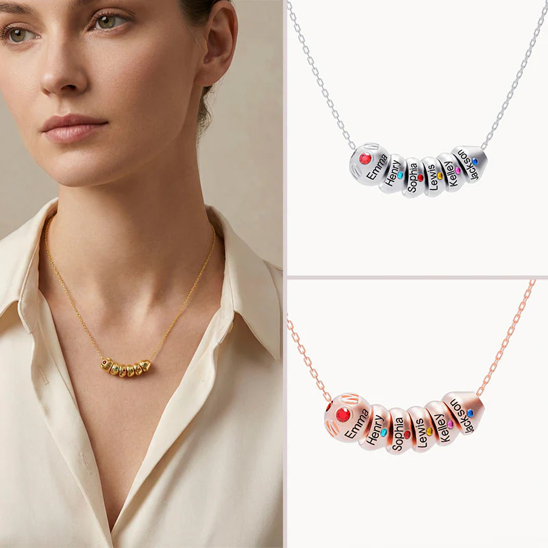 Mother's Day Gift, Birthstone Bead Pendant Necklace