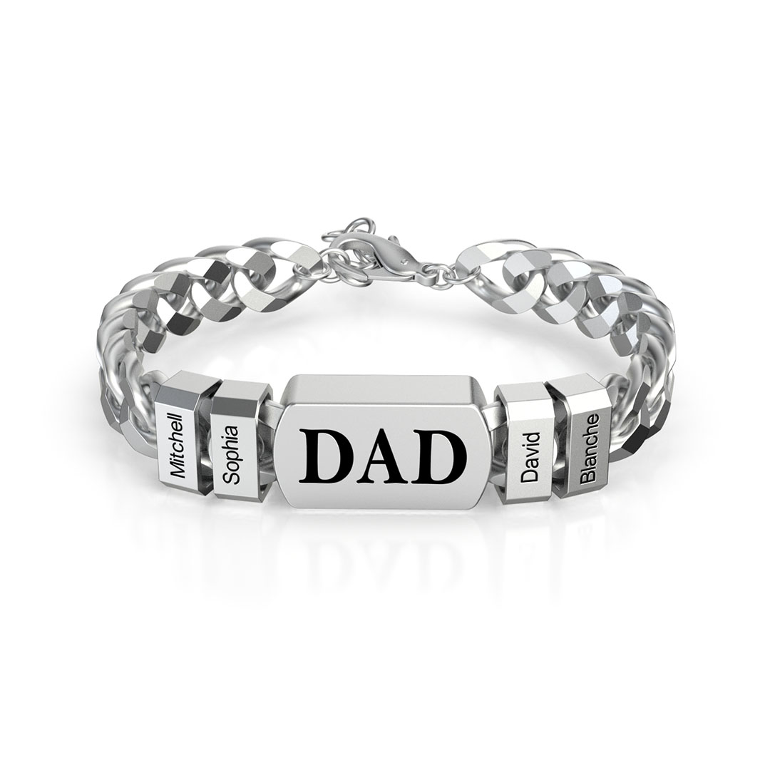 Cuban Chain Square Bead Bracelet