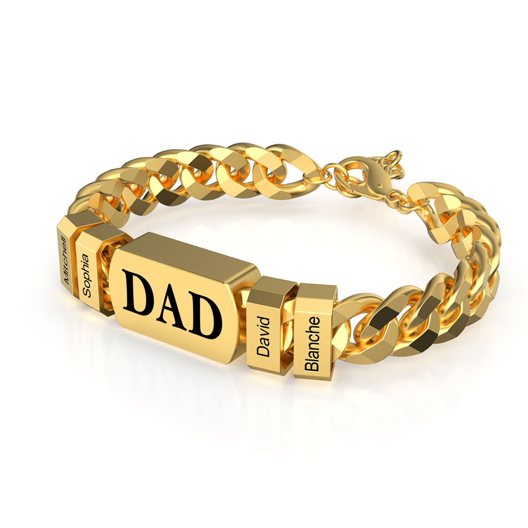 Cuban Chain Square Bead Bracelet