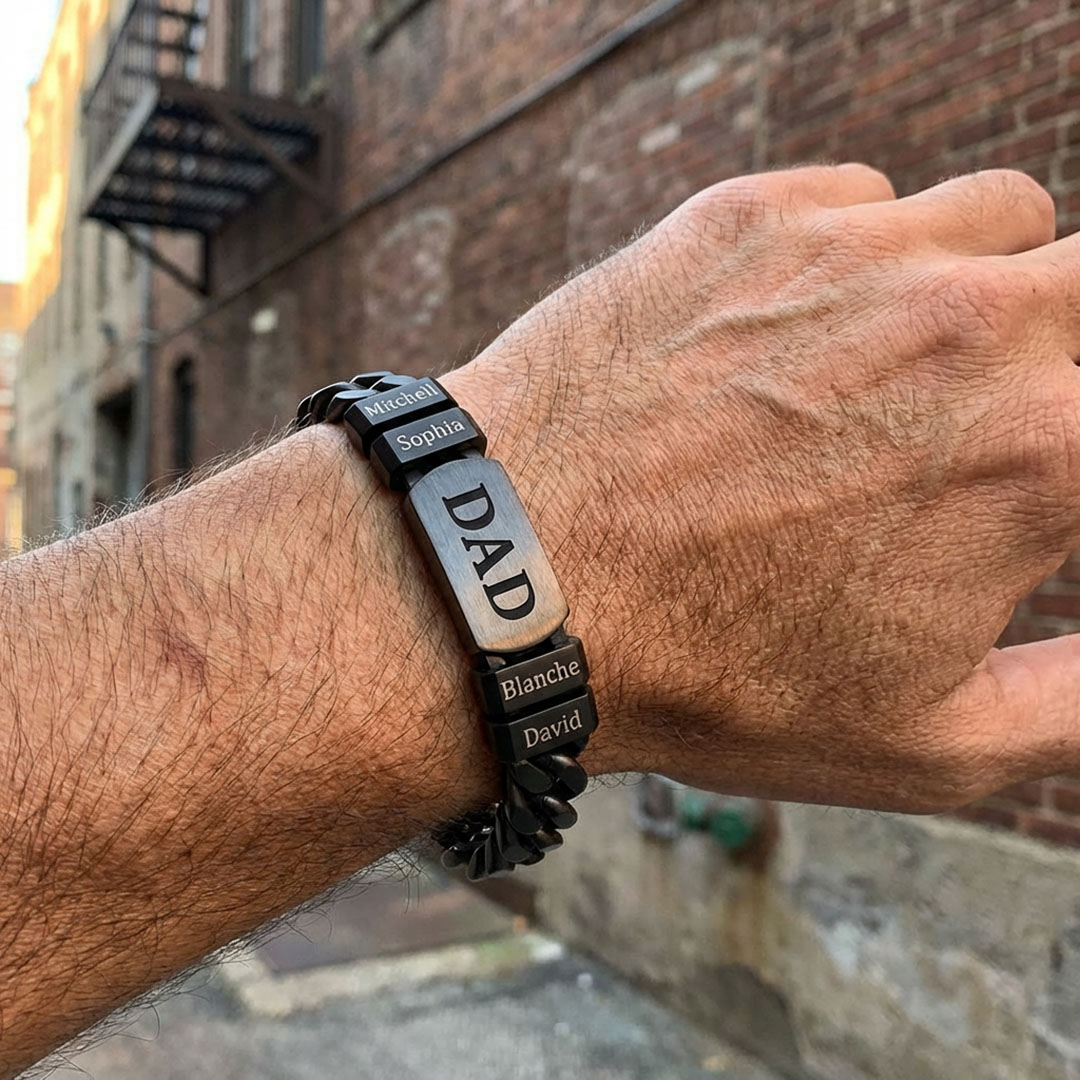 Cuban Chain Square Bead Bracelet